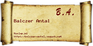 Balczer Antal névjegykártya
